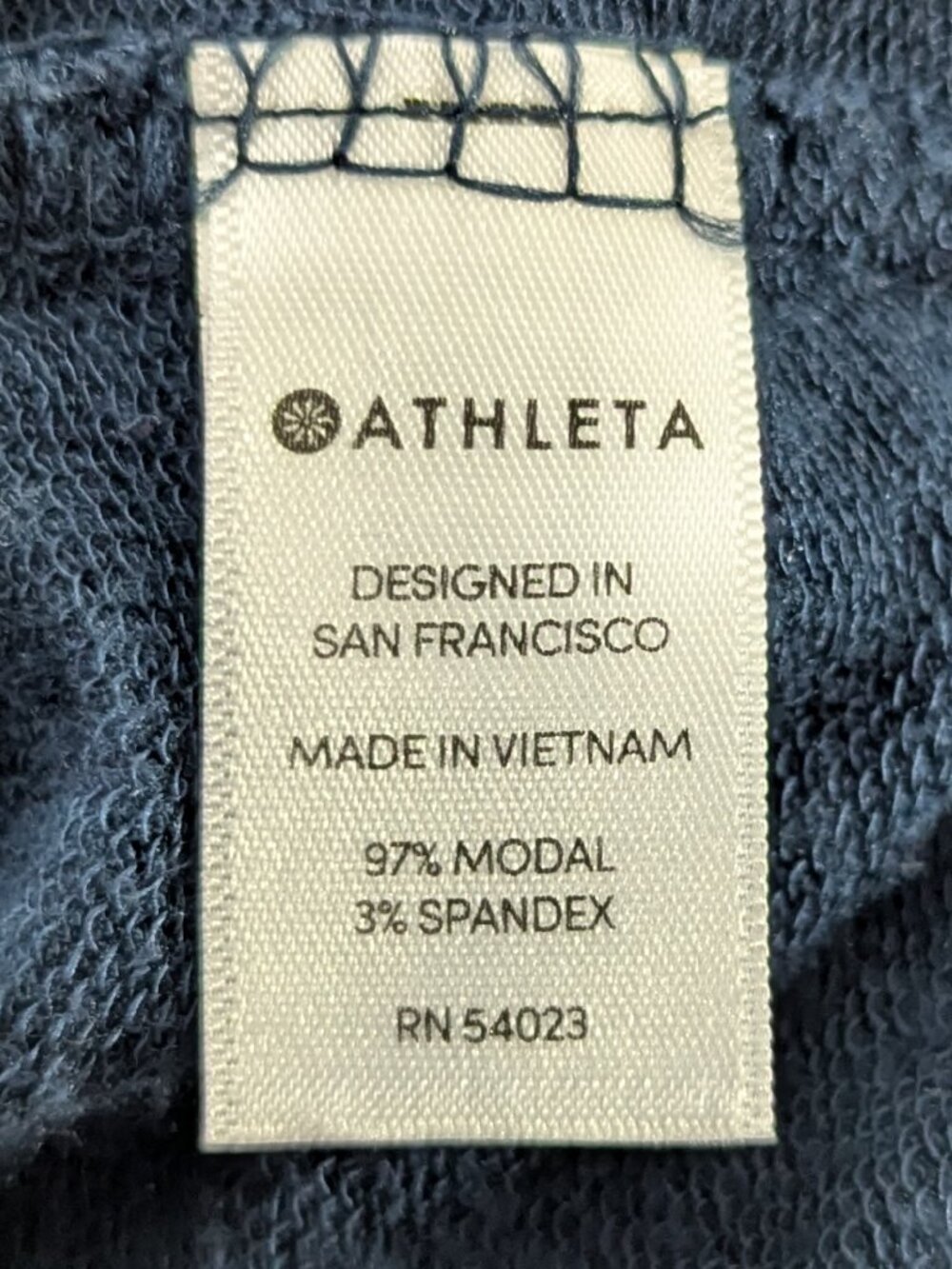 Athleta Studio Barre Cold Shoulder Modal Top Navy L - Picture 4 of 7